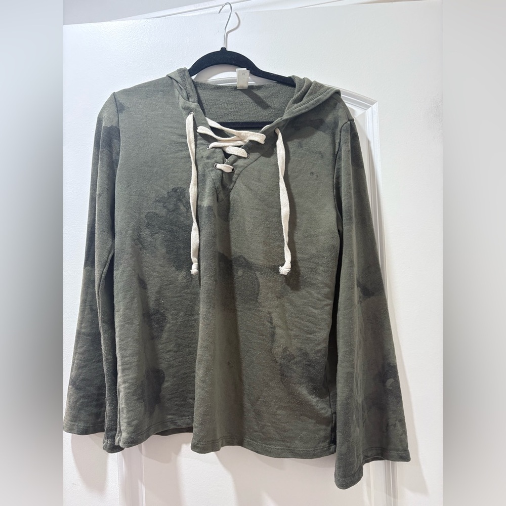 Alternative Apparel Olive Lace-Up Hoodie